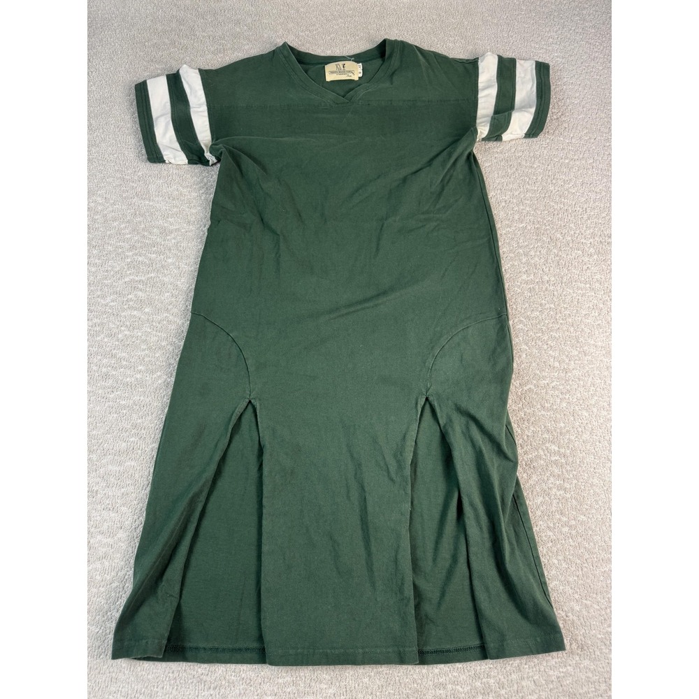 Penelope Gazin Company Dress Womens XS/S Green V-Neck Varsity Stripe T-Shirt‎